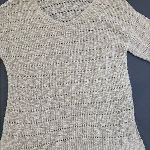 Light Beige V-Neck Women's Sweater